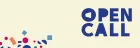 A variety of small colourful shapes are scattered like confetti across from the words 'Open call'.